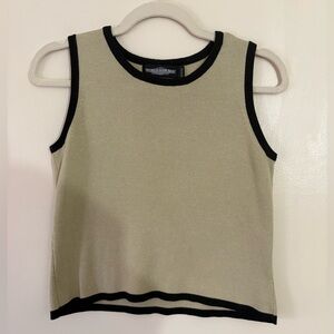 Women's Beige Tank Top with Black Trim